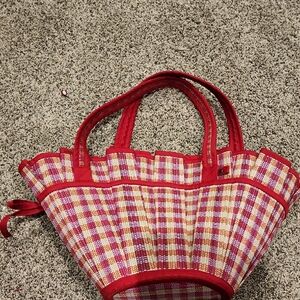 Lorna Murray Red and White Checkered Tote